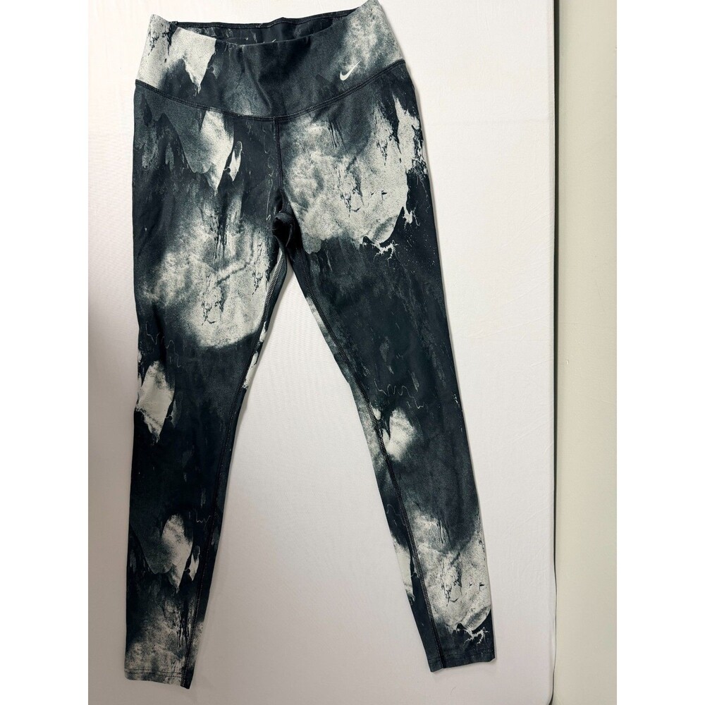 Nike Dri-FIT Women’s Medium Black White Printed Leggings Athletic Pants